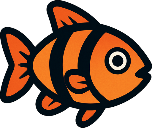 small fish.
In-Game asset.  2d.  High contrast.  No shadows
