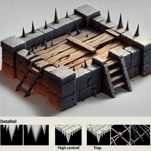 A trap.
Single Game Texture. In-Game asset. 2d. Blank background. High contrast. No shadows.