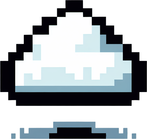 8-bit cloud.
Single Game Texture. In-Game asset. 2d. Blank background. High contrast. No shadows.