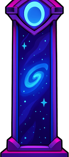 galactic portals looks like a long straight pillar . 
In-Game asset.  2d.  High contrast.  No shadows