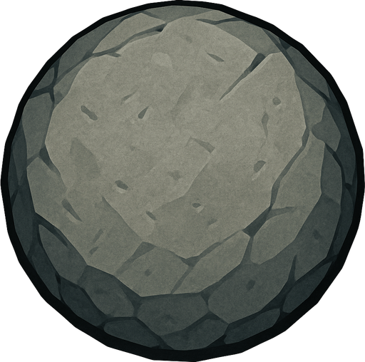 Yuvarlak taş.
In-Game asset.  2d.  High contrast.  No shadows
