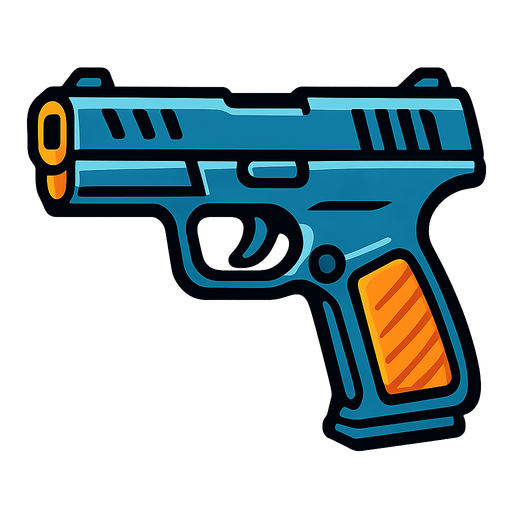 Gun.
In-Game asset.  2d.  High contrast.  No shadows
