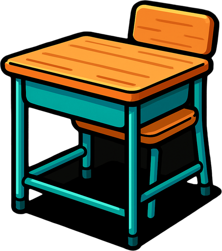 Un solo pupitre.
In-Game asset.  2d.  High contrast.  No shadows