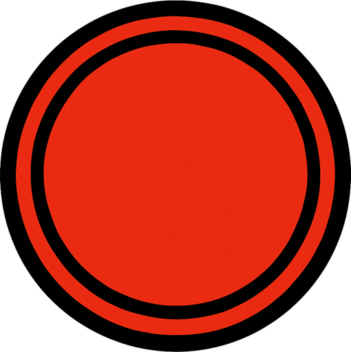 Red button.
In-Game asset.  2d.  High contrast.  No shadows