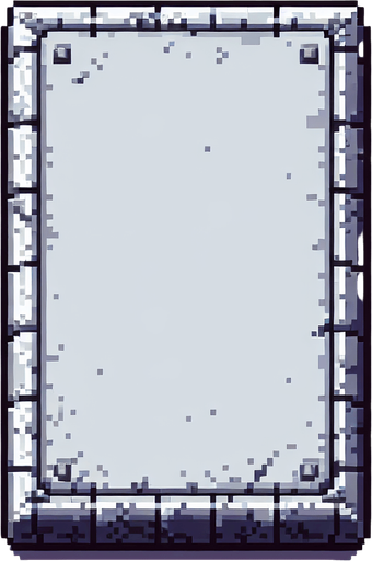 pixel art of the top of an empty vertical stone slab.
Single Game Texture. In-Game asset. 2d. Blank background. High contrast. No shadows.