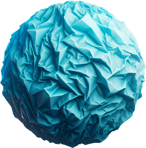 A cyan crumpled paper texture.
Single Game Texture.  In-Game asset.  2d.  Blank background.  High contrast.  No shadows