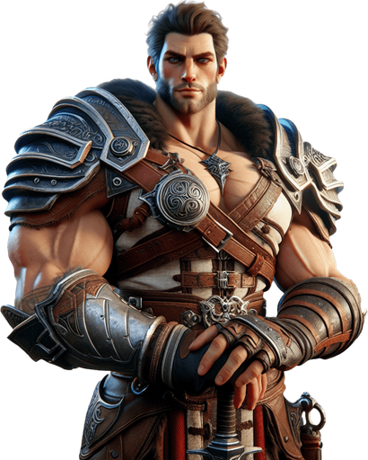 Hero.
Make an image of a hero of game who is a very strong human