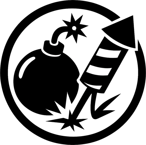 Una bomba grande y un cohete de fuego artificial chino