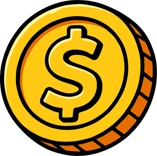coin.
In-Game asset.  2d.  High contrast.  No shadows
