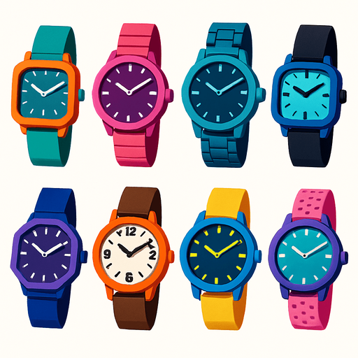 Pack of different watches.
In-Game asset.  High contrast.  No shadows. 3D