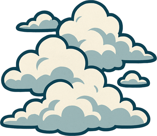 cloudy.
In-Game asset.  2d.  High contrast.  No shadows