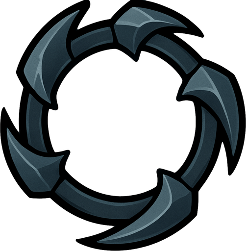 A circle of steel simulate claws. The turret is a cyan glowing orb