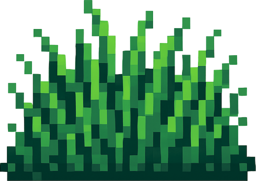 césped de pixeles.
In-Game asset.  2d.  High contrast.  No shadows