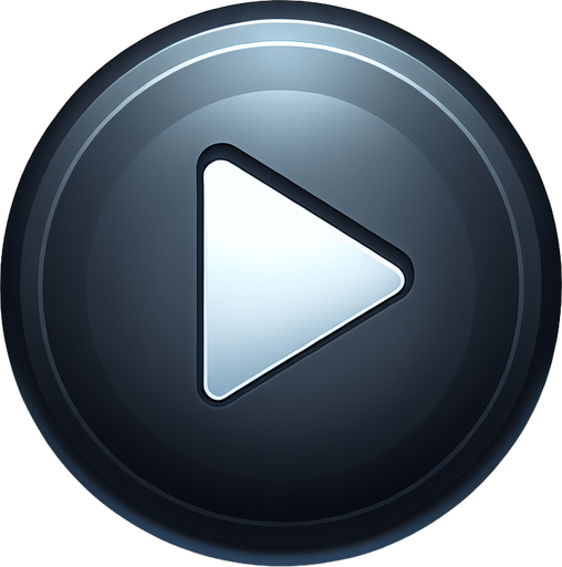Simple round start Button with big Play/start Symbol.
Single Game Texture. In-Game asset. 2d. Blank background. High contrast. No shadows.
