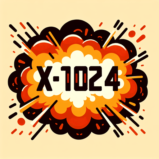 爆炸，里面有“X1024”的字样,暖色调.
Single Game Texture. In-Game asset. 2d. Blank background. High contrast. No shadows.