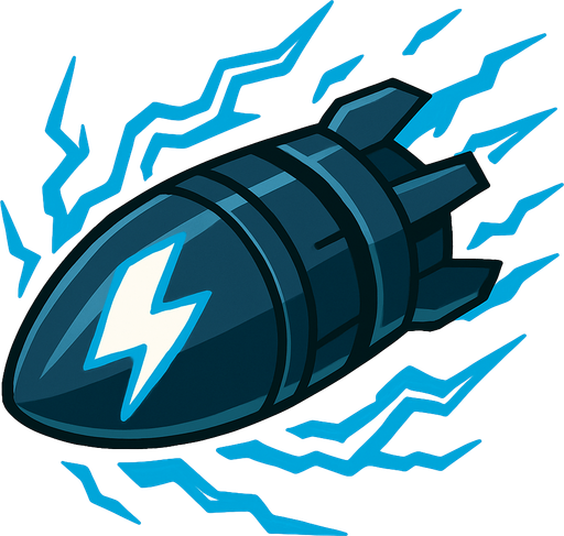 Bala electrica futurista.
In-Game asset.  2d.  High contrast.  No shadows