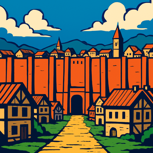 attack on titan world game background.
In-Game asset.  2d.  High contrast.  No shadows