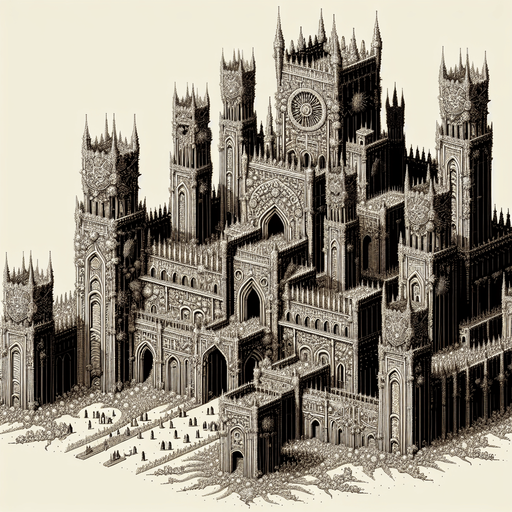 a castle made out of fleas.
Single Game Texture. In-Game asset. 2d. Blank background. High contrast. No shadows.