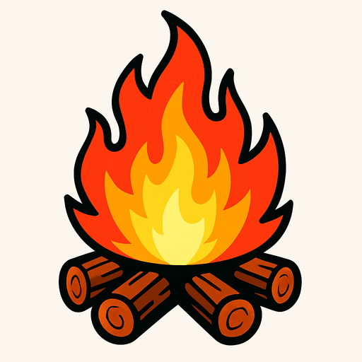 un fuego.
In-Game asset.  2d.  High contrast.  No shadows. un fuego. un fuego
