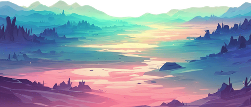 beautiful landscape. starry sky, pastel colours, high definition, alien world. Single Game Texture. In-Game asset. 2d. Blank background. High contrast. No shadows.
