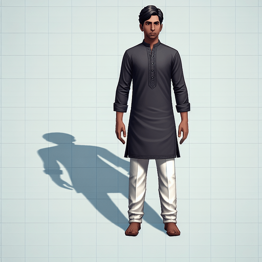 Person.
Single Game Texture. In-Game asset. 2d. Blank background. High contrast. No shadows.