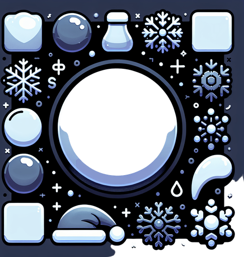 A winter themed button, with no text Single Game Texture. In-Game asset. 2d. Blank background. High contrast. No shadows.