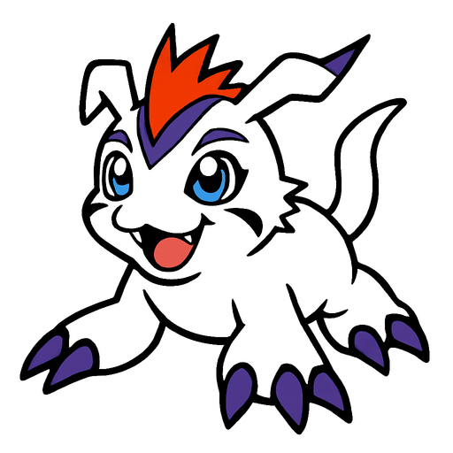 Gomamon.
In-Game asset.  2d.  High contrast.  No shadows