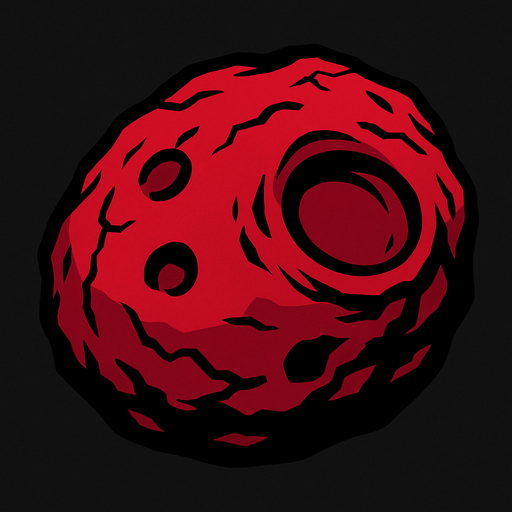 red meteor mall no flame effect.
In-Game asset.  2d.  High contrast.  No shadows