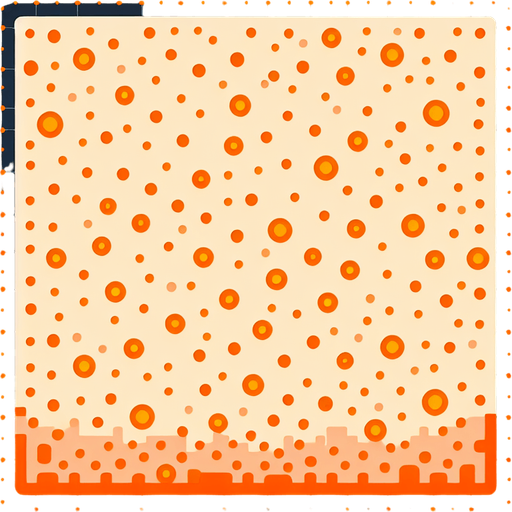 Random orange dots spread.
Single Game Texture. In-Game asset. 2d. Blank background. High contrast. No shadows.