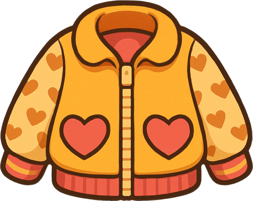 cute designer jacket top view..
In-Game asset.  2d.  High contrast.  No shadows