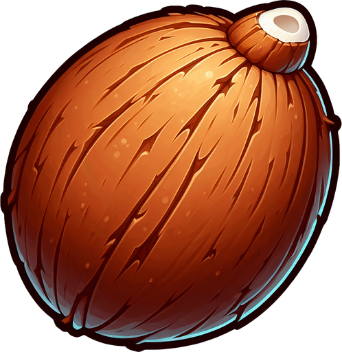 coconuit.
Single Game Texture. In-Game asset. 2d. Blank background. High contrast. No shadows.