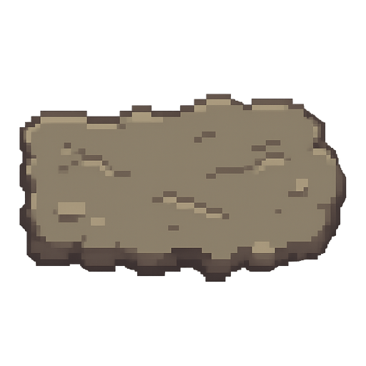 Stone 8 bit. No background. Transparent background. Blank background. No shadows. 2d. In-Game asset. flat