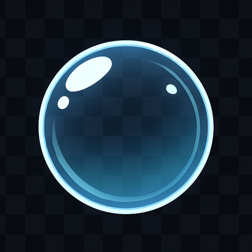 A Transparent bubble.
In-Game asset.  High contrast.  No shadows. 2D