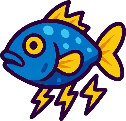 electric fish.
In-Game asset.  2d.  High contrast.  No shadows