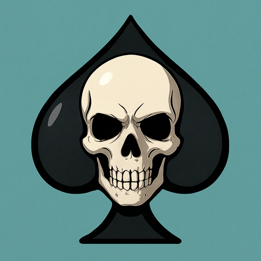 Just the spade with a skull in the center of it. Anime style.