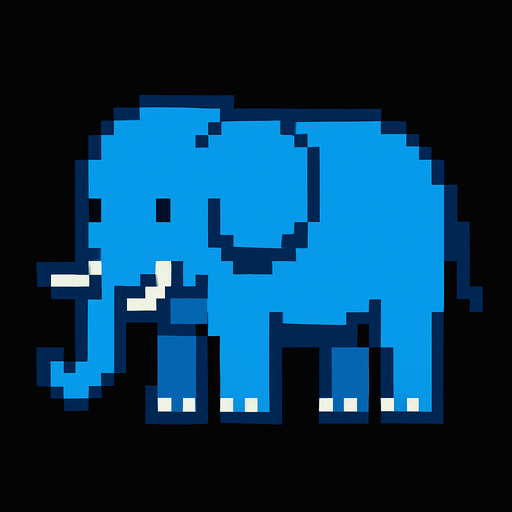 Elephant 8 bit.
In-Game asset.  2d.  High contrast.  No shadows