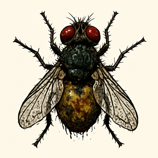 disgusting fly bug, realistic.
In-Game asset.  2d.  High contrast.  No shadows