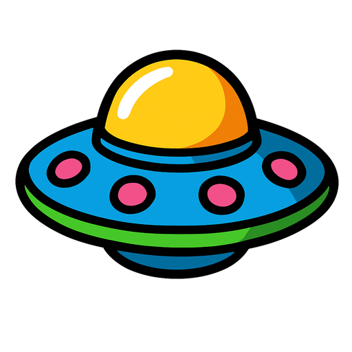 ufo.
In-Game asset.  2d.  High contrast.  No shadows