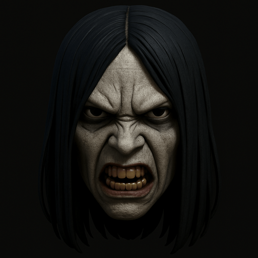 3D Scary face meme samara and angry. only face. normal eyes not so opened.
In-Game asset.  High contrast.  3D. No shadows. only face
