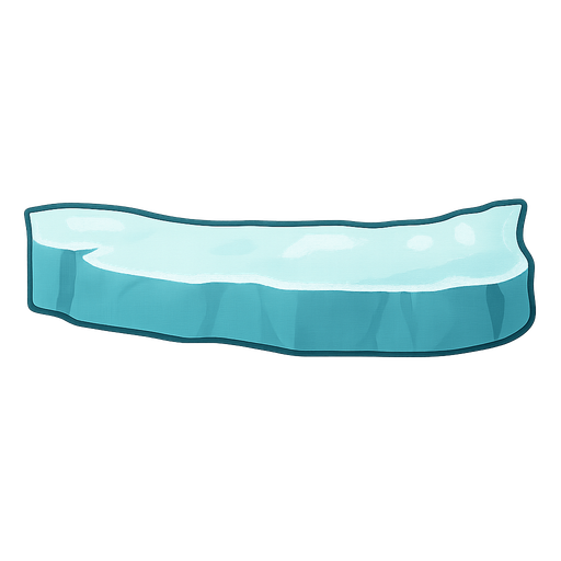 ice floe. No background. Transparent background. Blank background. No shadows. 2d. In-Game asset. flat