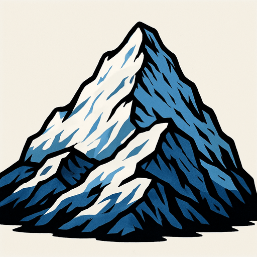 karlı büyük dağ..
In-Game asset.  2d.  High contrast.  No shadows