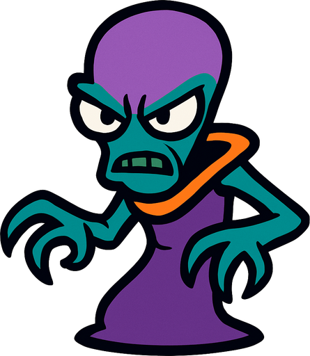 Alien.
In-Game asset.  2d.  High contrast.  No shadows