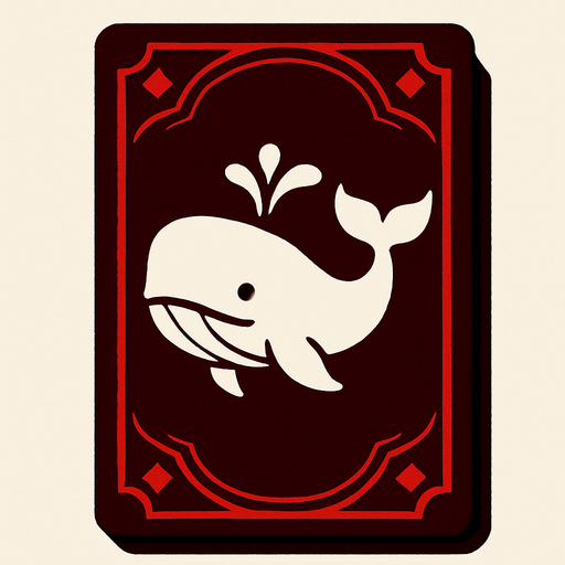 Dark red card packet with a Whale in the center.
In-Game asset.  2d.  High contrast.  No shadows