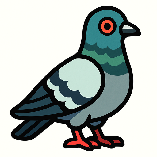 Pidgeon.
In-Game asset.  2d.  High contrast.  No shadows