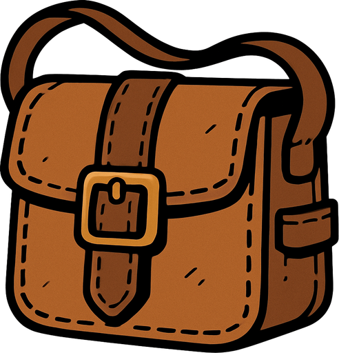 medieval envanter bag.
In-Game asset.  2d.  High contrast.  No shadows