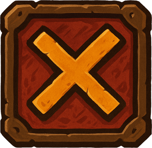 medieval X close button.
In-Game asset.  2d.  High contrast.  No shadows