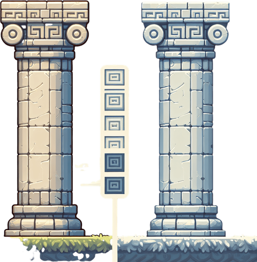 pillarbottom mg.
Single Game Texture.  In-Game asset.  2d.  Blank background.  High contrast.  No shadows