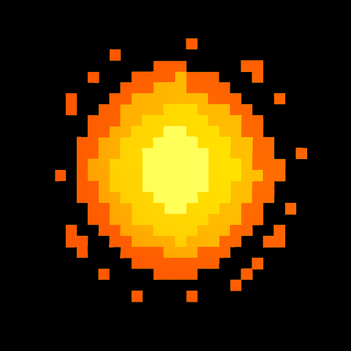 8bit energyParticle.
In-Game asset.  2d.  High contrast.  No shadows