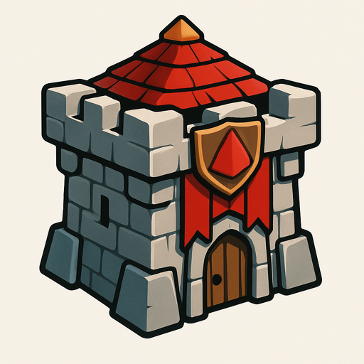 clash of clans klan kalesi.
In-Game asset.  2d.  High contrast.  No shadows