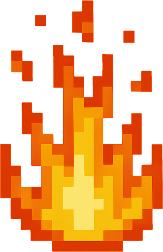 Minecraft yanma efekti.
In-Game asset.  2d.  High contrast.  No shadows
